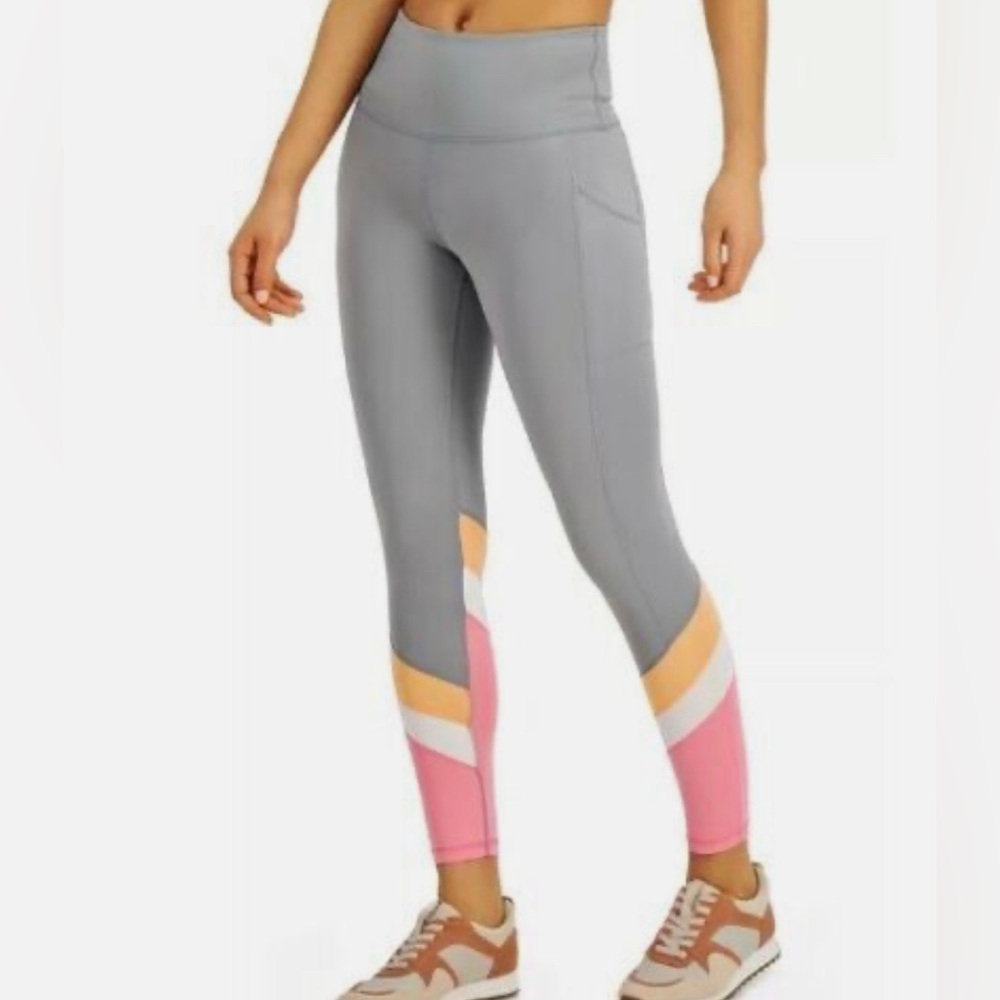 grey pink orange white leggings new with tags